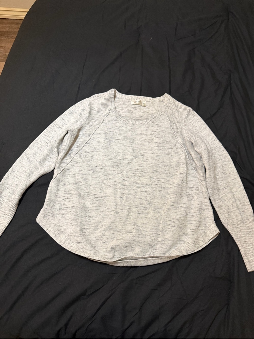 Light Heather Gray Raglan Crewneck Sweater